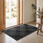 COSY HOMEER Front Door Mat Indoor 60x90 cm, Rolling-up Package No Creases, Non-Slip Dirt Trapper Entryway Rugs, Washable Low Profile Welcome Floor Mats, Grey