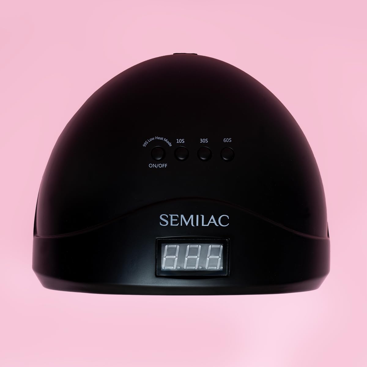 Semilac Lámpara UV LED 24 W/48 W All Black – Lámpara de uñas con LED dual, temporizador, sensor de movimiento y modo de bajo calor