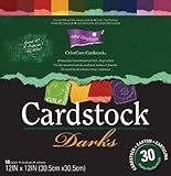 Darice GX-3000-02 30-Pack Core'dinations Core Essentials Collection Cardstock Paper Sheets, Darks, 12 by 12-Inch