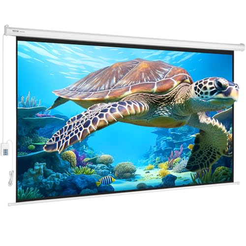 VEVOR Professional Motorleinwand Beamerleinwand 16:9 2465 x 80 x 1620 mm, Programmierbare Fernbedienung, Elektrische Beamer Projektionsleinwand Motor Leinwand Projektionsleinwand, für Heimkino, Büro