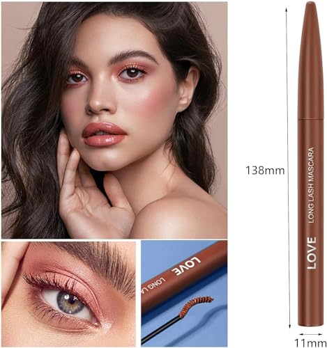Waterproof Mascara Volume Mascara For Sensitive Eyes,Non Smudge Cruelty Free Mascara Lengthening False Lash Effect,Natural And Hypoallergenic Mascara With Fine Brush For Women (Brown) - Image 4