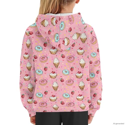 Image of Coloranimal Unisex Girls and Boys Long Sleeve Hoodies Hoody Athletic Pullover Sweatshirts Tops Age 6-16year