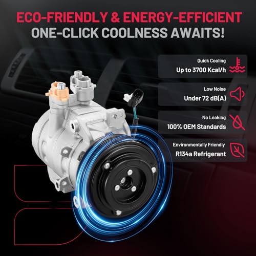 BDFHYK Air Conditioning A/C Compressor with Clutch Compatible with Ford F-250 F-350 F-450 F-550 Super Duty 6.7L 2017-2019, Replacement HC3Z19703A 68686