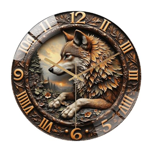 Reloj de pared redondo de vidrio templado 12 pulgadas miniatura 1