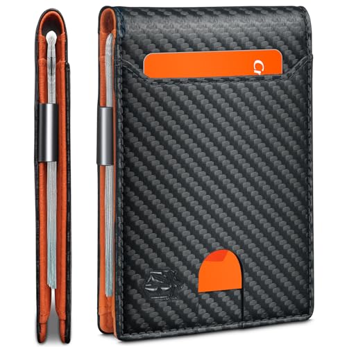 Zitahli Slim RFID Blocking Leather Money Clip Wallet for Men