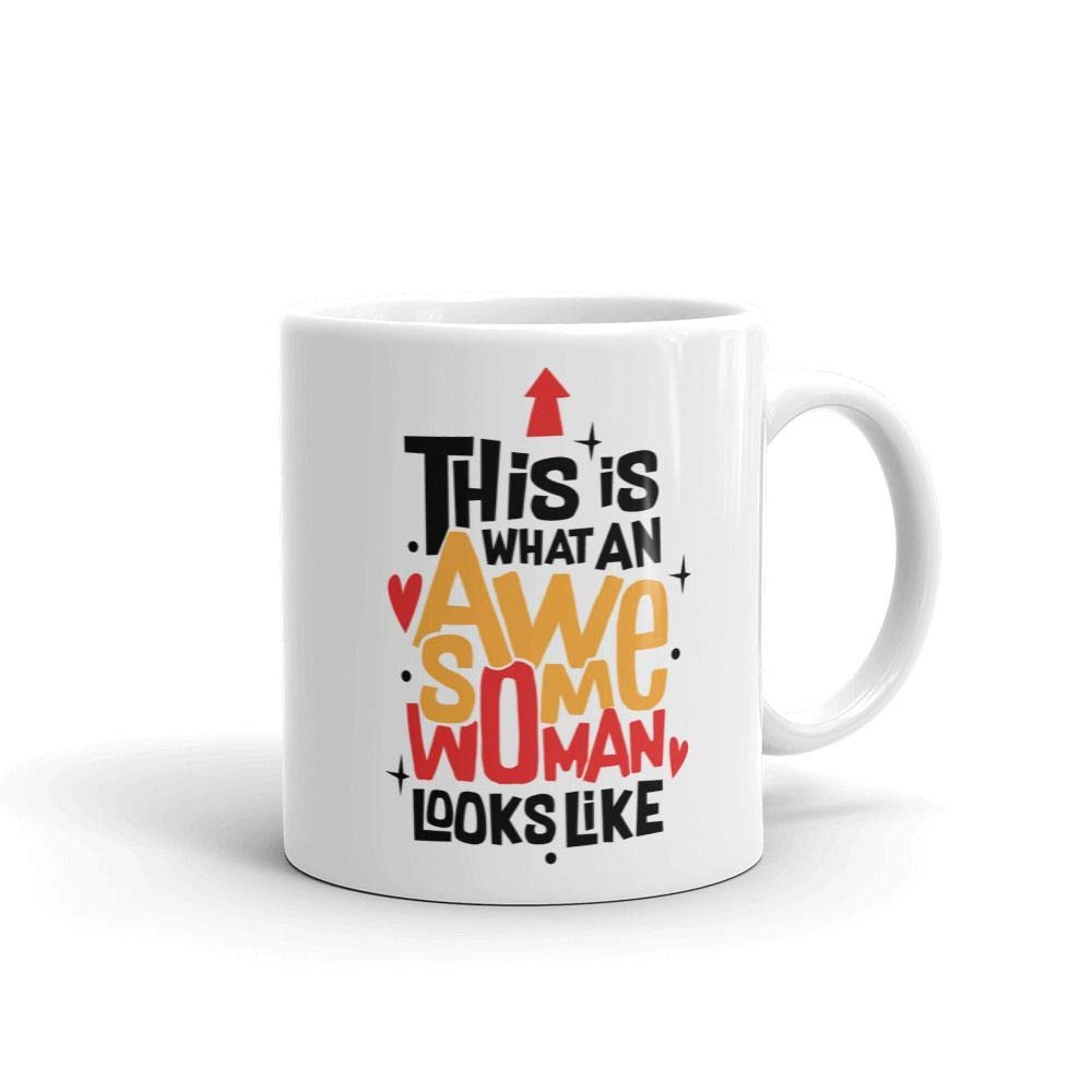 Oye Happy - Awesome Woman Mug - Coffee Mug for Women/Sisters/Mothers/Wife/Girlfriend to Gift on Women's Day/Birthday (Ceramic) (Microwavable) (330 ml)