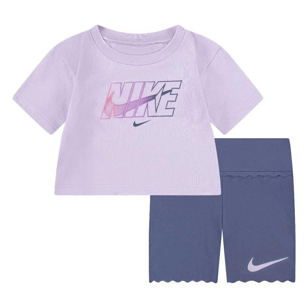 Nike Girls Purple Swoosh Motion Short Set In 24 Months By Childsplay Clothing