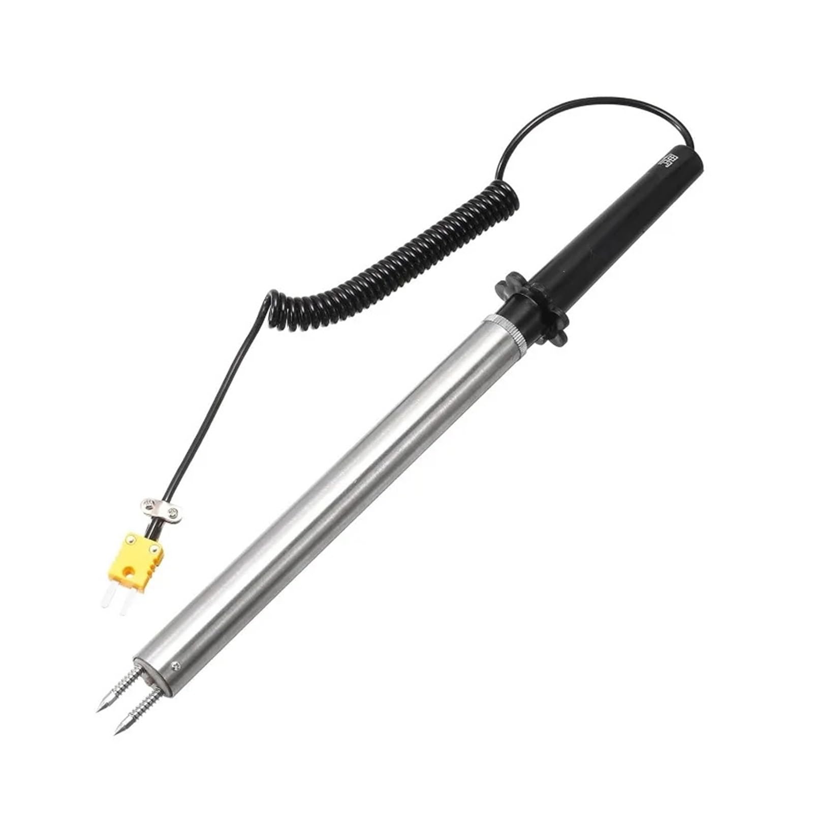 Oberflächen-Thermoelementsonde Typ K, gelber Spiraldraht, 0 bis 1000 °C zur Messung der Metalloberflächentemperatur