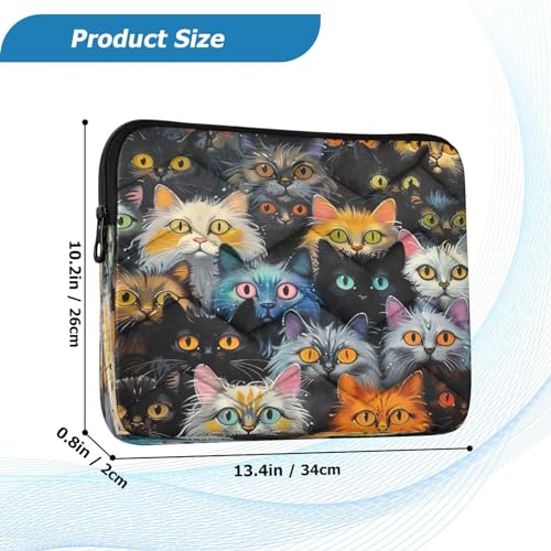 Funda para portátil de 13-14 pulgadas impermeable con diseño de gatos miniatura 3