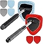 2 Sets Windshield Cleaner Car Window Cleaner Car Window Cleaning Tool Glass Cleaner Wiper with Detachable Handle Microfiber Pads and Spray Bottle Car Cleanser Brush Car Cleaning Kit (Red Gray Blue)