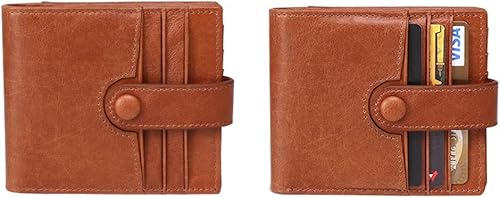 Miniatura 7 de LUYILA Carteras RFID delgadas para hombre billetera plegable de cuero genuino con bolsillo frontal color  negro tamaño 43 x 08 x 38in