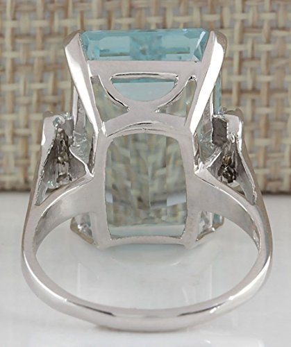 Doccestu Vintage Fashion Women 925 Silver Aquamarine Gemstone Ring Engagement Wedding Jewelry Size 5-11 (7#) #TOP3