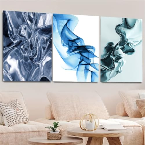 Tableau mural Zen anti-stress pour décoration murale | Toile triptyque abstraite eau