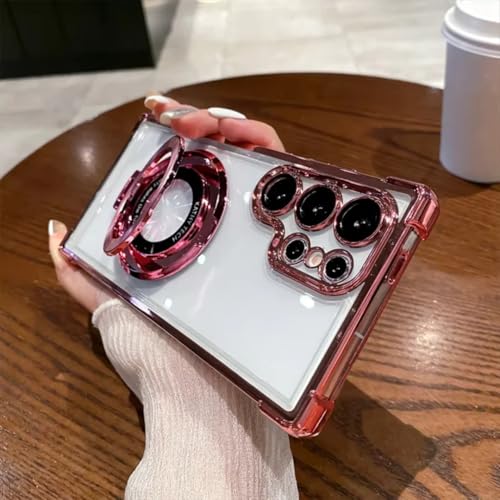 Coque Samsung S21 Ultra Rose avec support béquille et induction