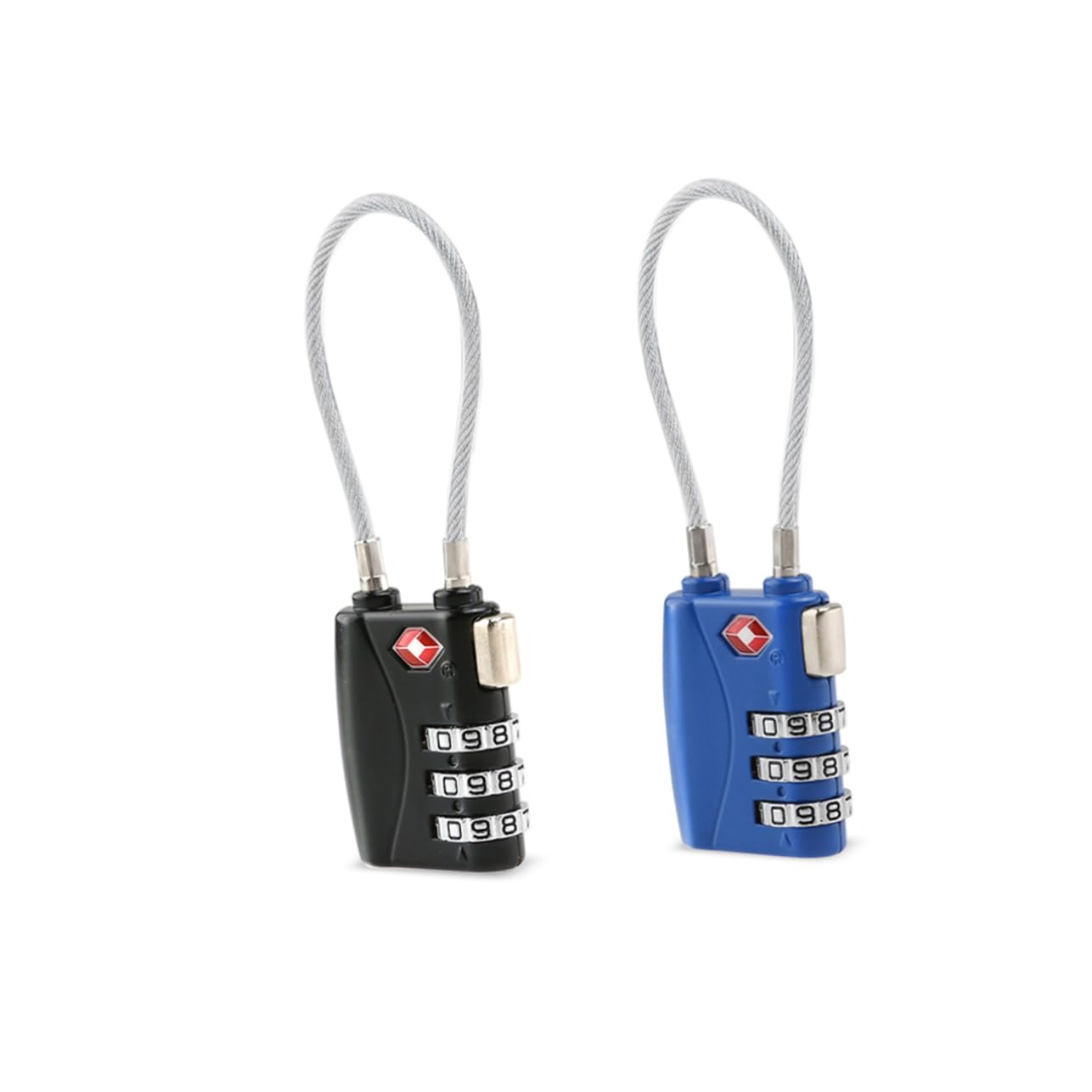 SHINEOFI 6 Stck Teiliges Tsa Zugelassenes Kabel Gepäckschloss Stelliges Zahlenschloss Robuster Kleines Vorhängeschloss für Koffer Rucksack Reisetasche Schwarz Blau