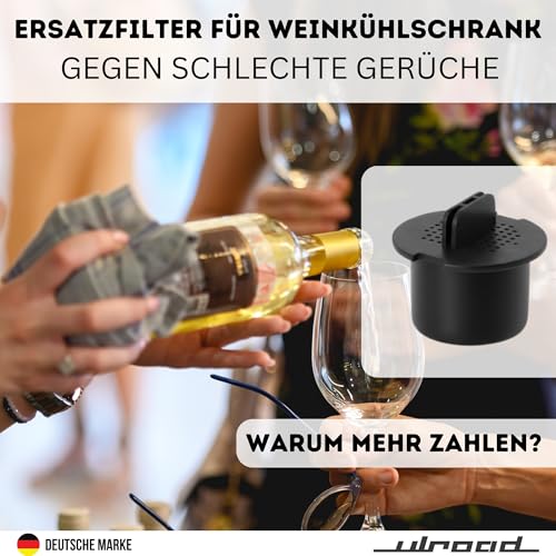 ULROAD 2 x Aktivkohlefilter Wein Filter kompatibel mit Liebherr 7433243 Weinkühlschrank Weinschrank Kühlschrank Miele 9447050 5466530 Bosch 00467217