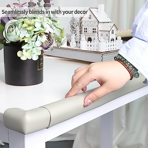 Image of Extra Thick Furniture Table Edge Protectors Foam Baby Safety Bumper Guard 16.4 Ft, Hearth Cushion, for Table, Fireplace, Countertop(with 8 Corners) (Gray)