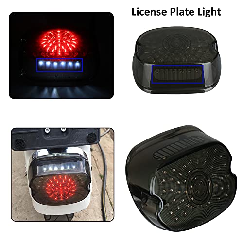 Smoked Tail Light Led Rear Driving Braking Turn Signal Light Compatible With Harley 1200 Sportster 883 Dyna Road King Electra Glides Flhtc #TOP4