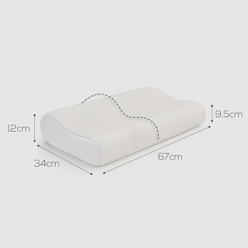 Imagen de DUÉRMETE ONLINE Almohada Viscoelástica Aloe Vera 💤 80x40 cm en OfertitasTOP