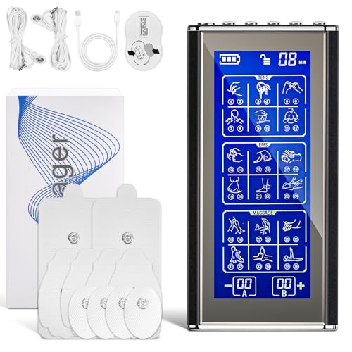ASONINE Electroestimulador Muscular‌ 3 en 1 TENS Electroestimulador 2 Canales con Función TENS...
