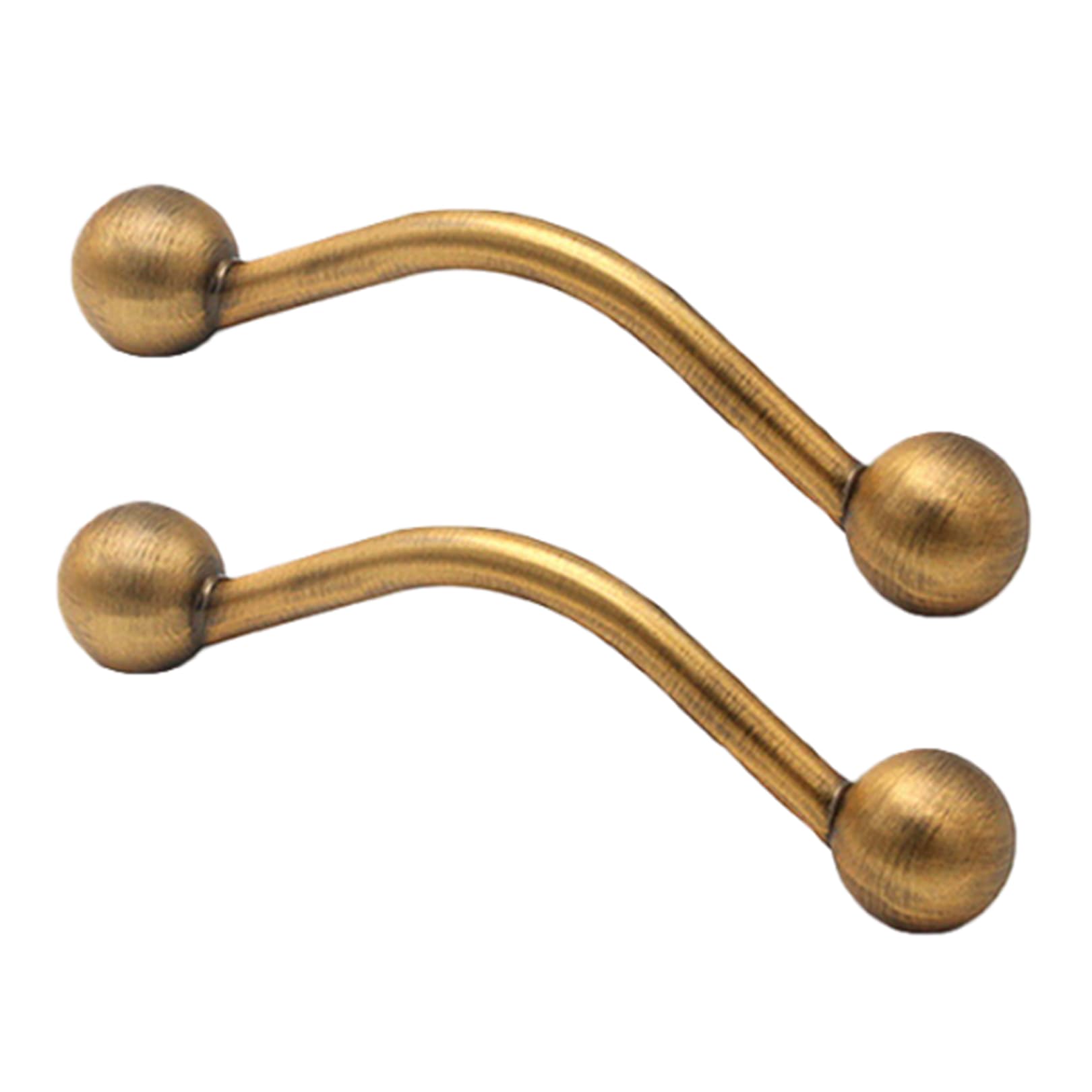 zcru004 Zinc Alloy Cupboard Handles Furniture Handle Kitchen Cabinet Handle Finger Edge Pull DrawerHandles 2 Pieces (Hole Distance 192mm,Brass)
