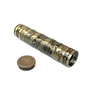 OEAYA Retro Metal Cigarette Case Dragon Embossed Cigar Case Portable Airtight Tube Waterproof Cigarette Holder Case (Bronze Dragon)