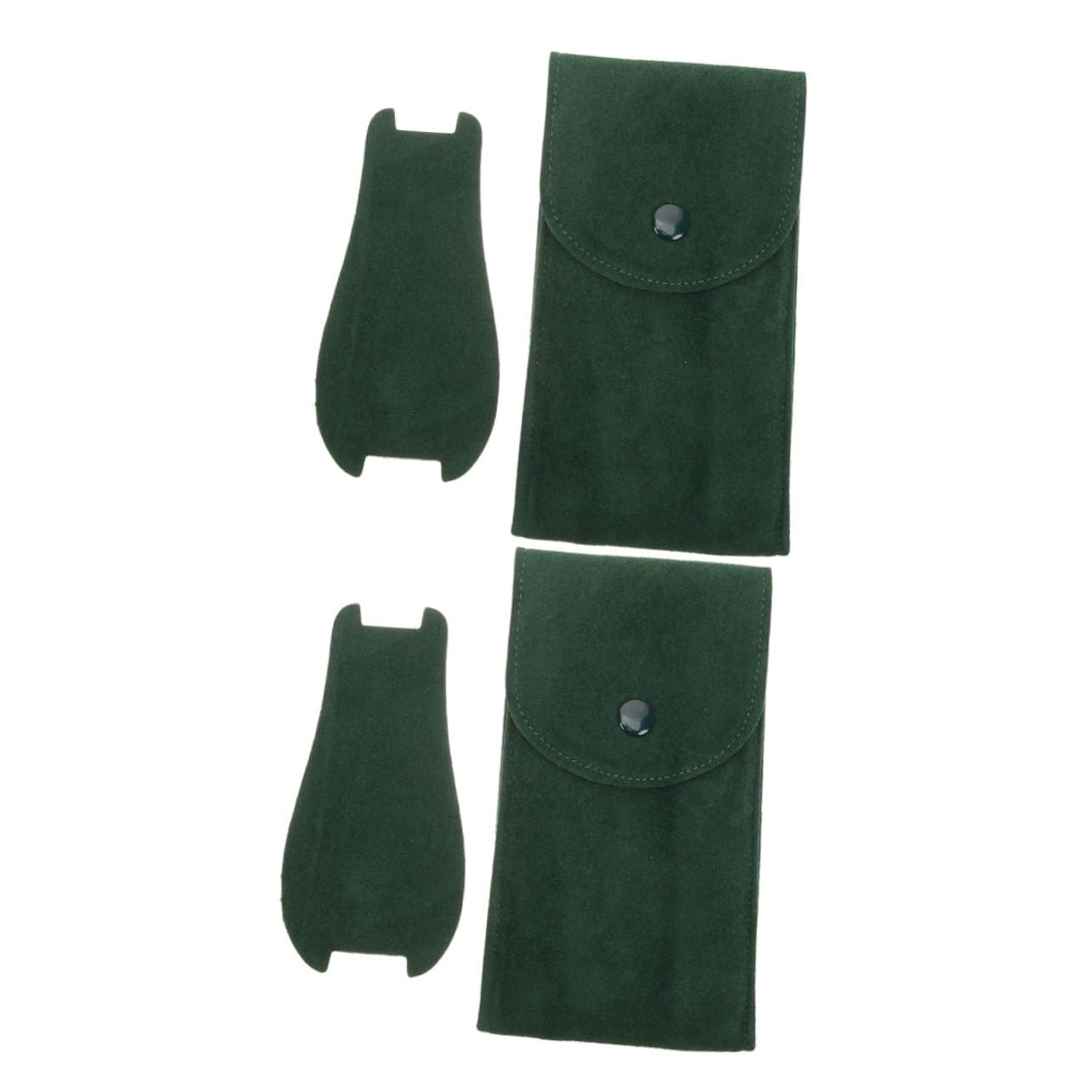 SOLUSTRE 5 Sätze Aufbewahrungstasche Ansehen Wasserdicht Sprechen Tragen Beutel Betrachten Schutz Uhrentasche Für Uhr Ärmel Reisen Juwelierorganisator Green Flanell 2 Stück * 5