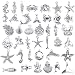 BronaGrand 40 Pieces Mixed Antique Silver DIY Ocean Fish & Sea Creatures Charms Pendants for Making Bracelet and Necklace