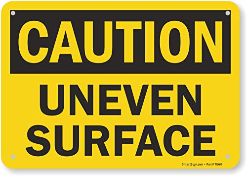 Panneau Attention Surface Inégale en plastique rigide haute visibilité