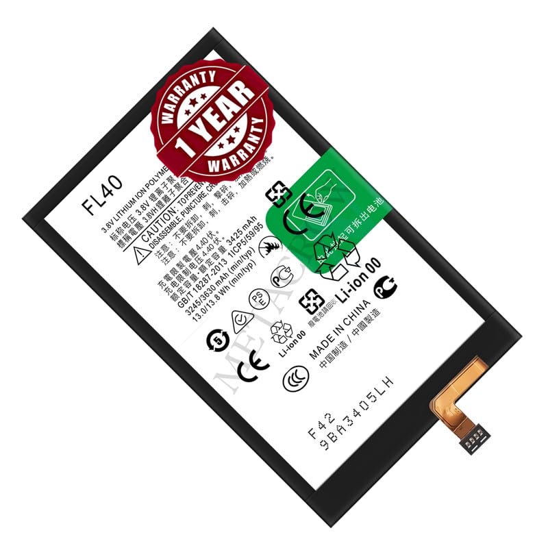 Image of Original FL40 Battery Compatible with Motorola Moto X Play (XT1562, XT1563, XT1564), Moto X Play Dual SIM (XT1563) - (3630mAh) - 1 Year Warranty BC46