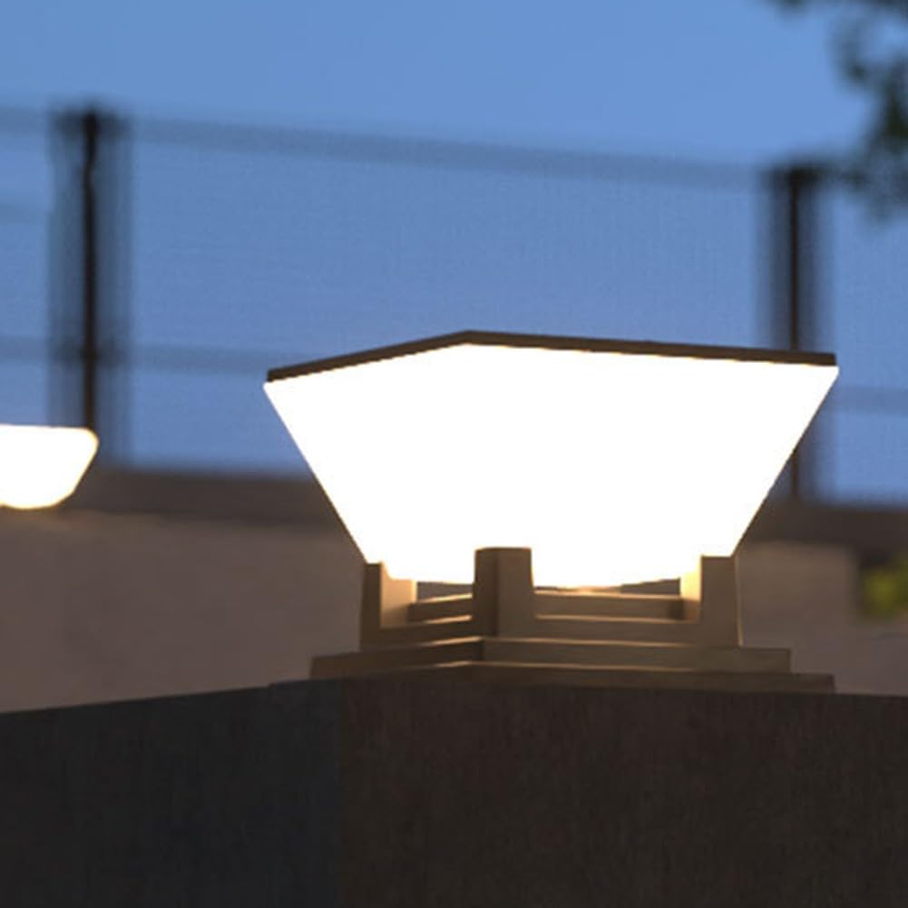 Lampada a LED solare IP65 per recinzioni da giardino dal tramonto all'alba, per pali da 7 x 7, 8 x 8, 9 x 9, 10 x 10 cm, colore nero