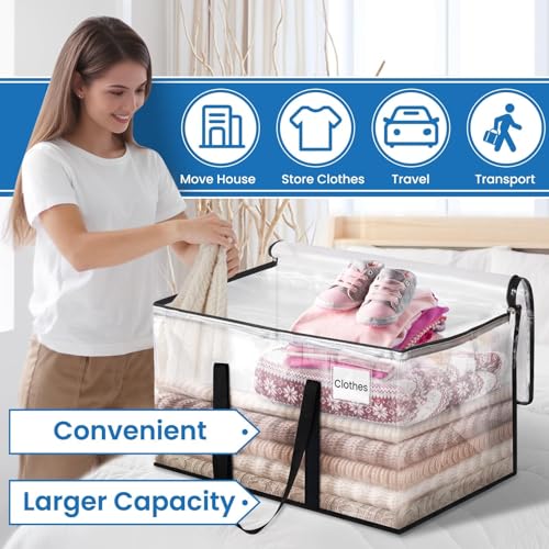 Image of RoomHacks Moving Bags, Heavy Duty Large Storage Bags, 100L, 8 Pack, Clear