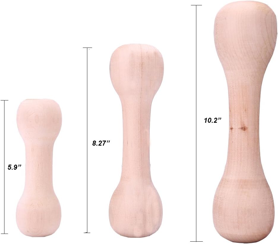 Hegu Durable Wood Dog Chew Bone Toy for Aggressive chewers, Safe and Durable Chew Dumbbell Toy