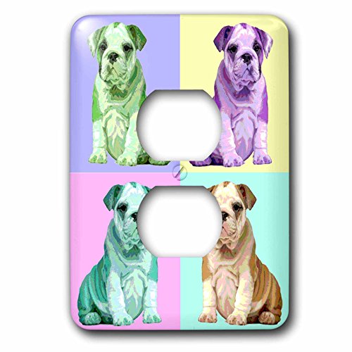 Bulldog Pop Art prise de courant pour décorer une chambre d'enfant ou un salon moderne