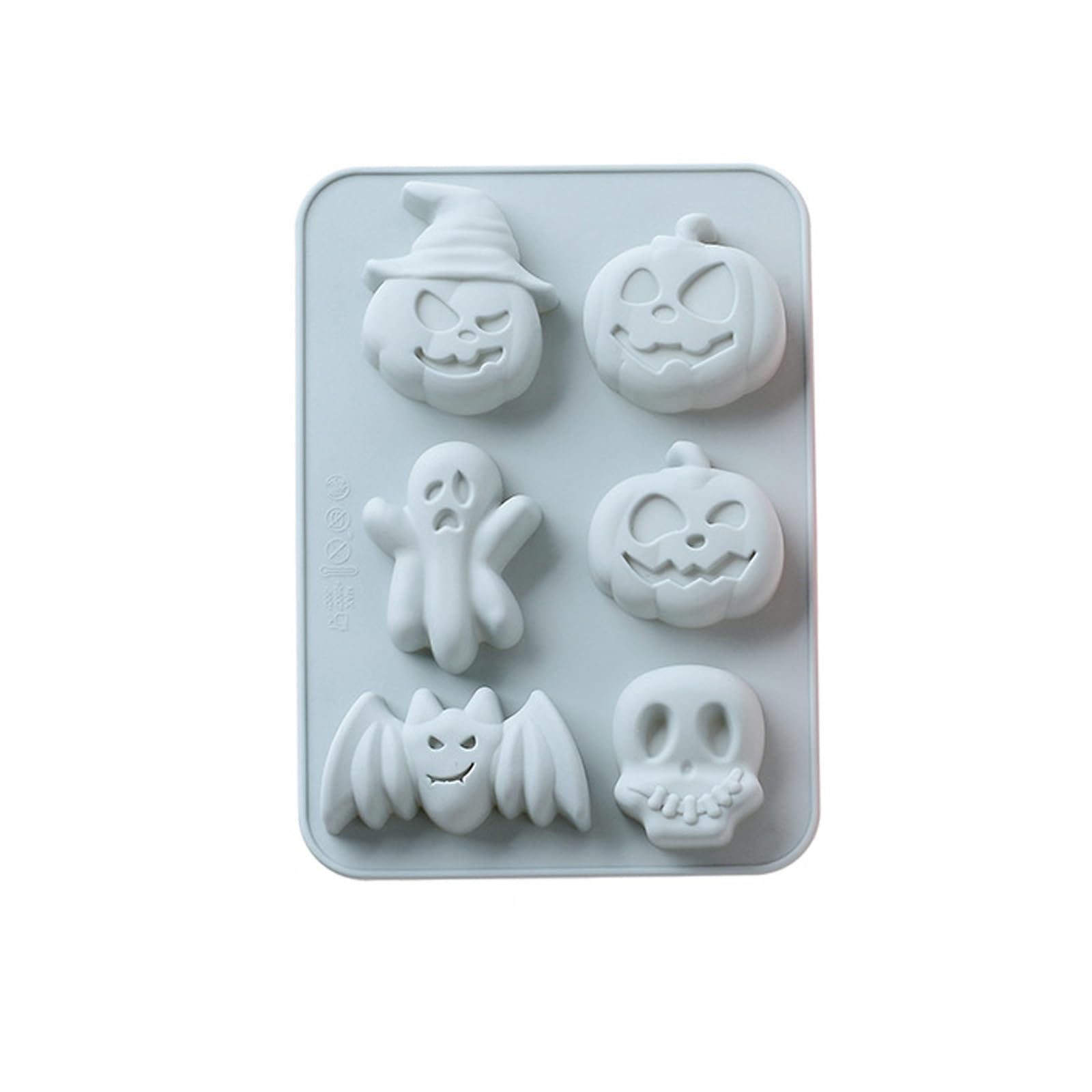 Xinsheinelry Sturdy Food Grade Silicone Molds for Baking Freezing 6 Halloween Shape Nonstick Design Specters Baking Molds Halloween Party Supplies