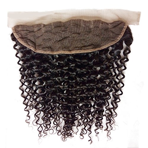 Nadula Free Part 8A Malaysian Curly Full Lace Frontal Closure 13x4" Ear To Ear Malaysian Virgin Human Hair Front Closures Top Extensions Natural Color (12 Inch Frontal)