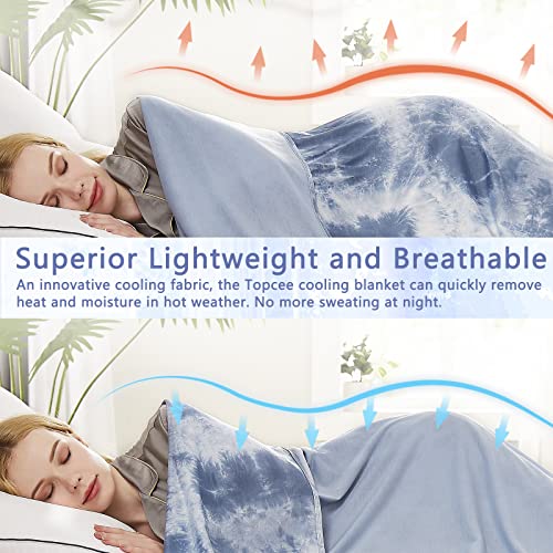 Topcee Cooling Throw Blanket for Hot Sleepers,Arc-Chill Q-Max >0.5 Cool Fiber,100% Oeko-Tex Certified Lightweight Summer Cool Blanket for Travel/Outdoor Ultra Cold Breathable,50''x70''