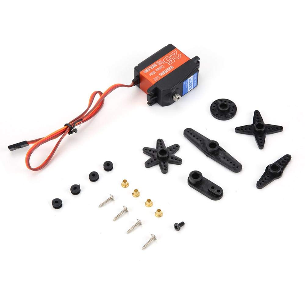 Servo Ingranaggi RC, 1/10 1/8 Servomotore Digitale Impermeabile Ingranaggio Metallico Coppia Elevata 25KG per RC Camion Auto da Corsa Fuoristrada