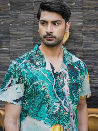 Image of Tropical Jungle Art Print Cotton Shirt