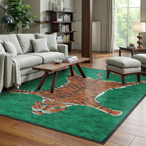 Tapete decorativo Seavish tigre 152x213 cm suave y lavable miniatura 1