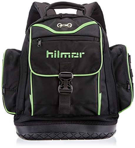 Hilmor Tool Backpack, Storage Bag for HVAC Tools & Equipment, Black & Green