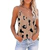 WDYHSNL Lente en zomer dames sexy mouwloos hemdje V-hals luipaardprint T-shirt losse top