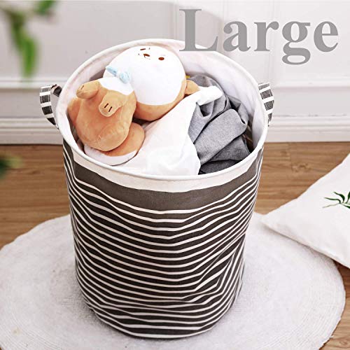 Wehuse Waterproof Fabric Laundry Hamper Collapsible, 22 Inch Tall Grey Thickened Canvas Dirty Clothes Hampers For Bedroom, Kids Room Storage #TOP5