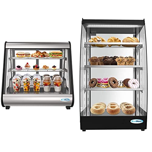 Koolmore - Cdc-4C-Bk 27" Commercial Countertop Refrigerator Display Case Merchandiser & Commercial Glass Bakery Display Case 4 Tier Self Service Pastry Case #TOP21