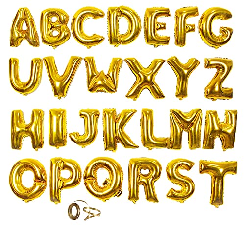 MANUKA Ballons D'or Ballons de L'alphabet Doré de A à Z pour Les Anniversaires de Mariage pour Les Fêtes D'anniversaires pour Les Mariages de Noël Les...