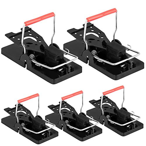 5 Pièges à Souris en Plastique 9.6x4.7x5.5cm / Tapette hygiénique, Réutilisable