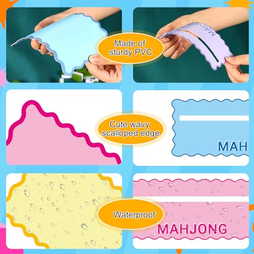 Set accesorios Mahjong 8 piezas PVC colorido miniatura 6