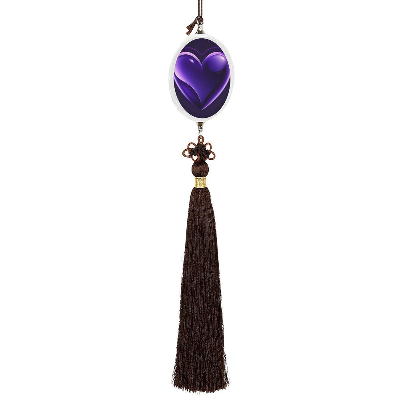 Crystal Auto Pendant Charms Ellipse Crystal Car Rear View Mirror Charms Purple Love Auto Hanging Interior Ornament Pendant Car Interior Accessories for Women Men CarCharms Decor