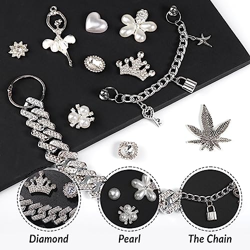 30Pcs Bling Designer Croc Charms For Women Girls Shoe Charms For Croc Crystal Jewelry Diamond Shoe Decoration Charms Pearl Gems Rhinestone Luxury Clog Accessories Croc Charms #TOP4