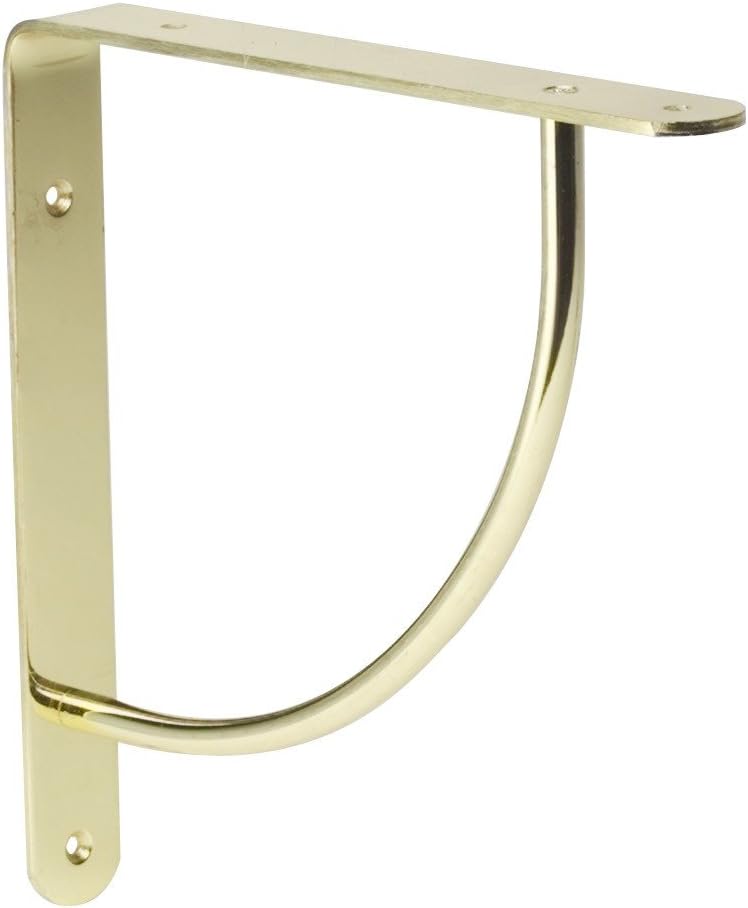 LB-02-8154 Polished Brass Clear Coat Lido Euro Shelf Bracket